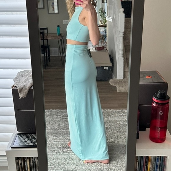 2 piece aqua dress - Picture 3 of 7